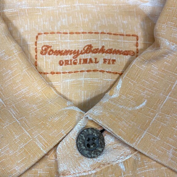 Tommy Bahama Mens XL Original Fit Orange Floral 100% Silk Button up Shirt Summer - Picture 4 of 13